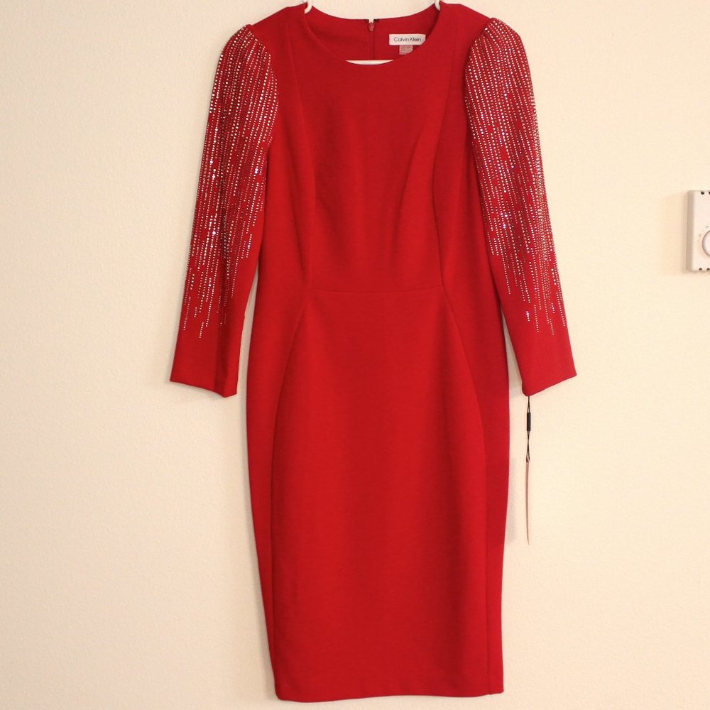 Calvin Klein Red Dress Size 4
